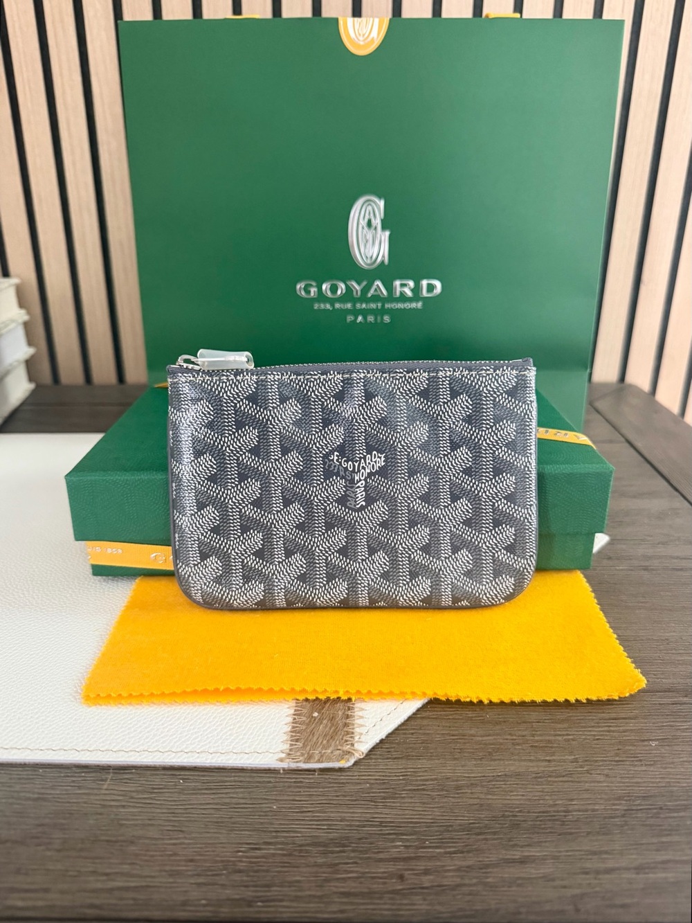 Goyard grey Goyardine Zip Pouch